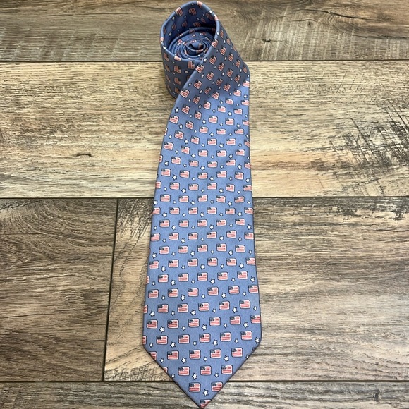 Mens Vineyards Vines American flag neck tie - Picture 3 of 13